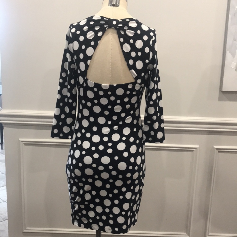 Guess, NWT lined, polka dot dress, black and white, Size M.  Never worn!!